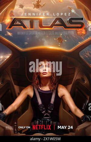 Atlas-Poster Jennifer Lopez Stockfoto