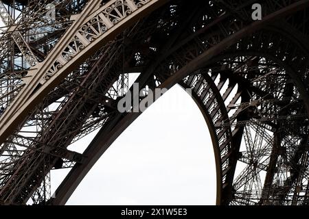 Eiffelturm, Nahaufnahme, Paris, Ile-de-France, Frankreich Stockfoto