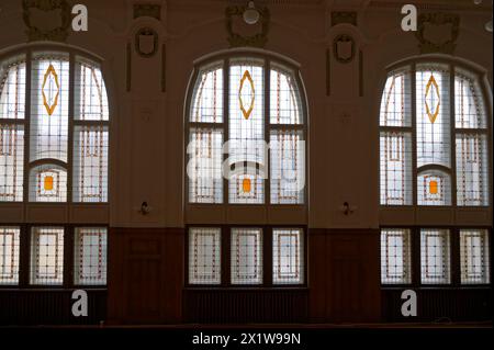 Innenansicht, Fenster, Saal, Janacek Academy of Music and Performing Arts, Brünn, Brünn, Jihomoravsky kraj, Tschechische Republik Stockfoto