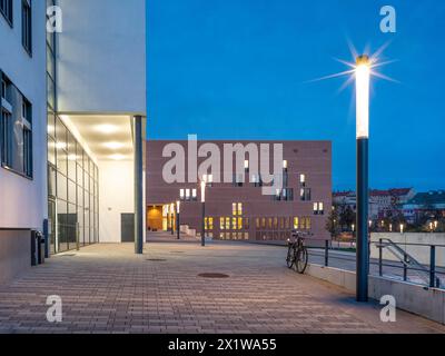 Steintorcampus der Martin-Luther-Universität Halle-Wittenberg am Abend, Halle (Saale), Sachsen-Anhalt, Deutschland Stockfoto