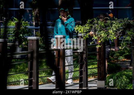 Shanghai, China, 18. April, Lance Walk, aus Kanada tritt für Aston Martin F1 an. Der Aufbau, Runde 05 der Formel-1-Meisterschaft 2024. Quelle: Michael Potts/Alamy Live News Stockfoto