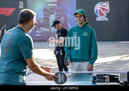 Shanghai, China, 18. April, Lance Walk, aus Kanada tritt für Aston Martin F1 an. Der Aufbau, Runde 05 der Formel-1-Meisterschaft 2024. Quelle: Michael Potts/Alamy Live News Stockfoto