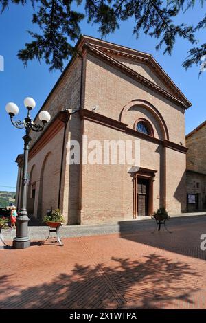Belforte Del Chienti. Kirche Sant'eustachio. Marken. Italien Stockfoto