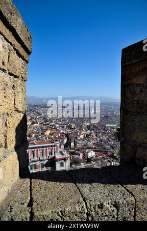 Panorama über die Stadt von Castel Sant'elmo. Neapel. Kampanien. Italien Stockfoto