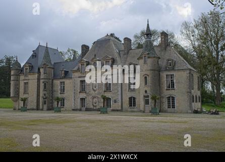 Yvetot-Bocage, Frankreich - 15. April 2024: Die Kapitulation Cherburgs wurde von General Karl Wilhelm von Schlieben und General Joseph Lawton Collins in unterzeichnet Stockfoto