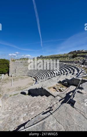 Theater. Archäologisches Gebiet von ​​segesta. Calatafimi. Sizilien Stockfoto