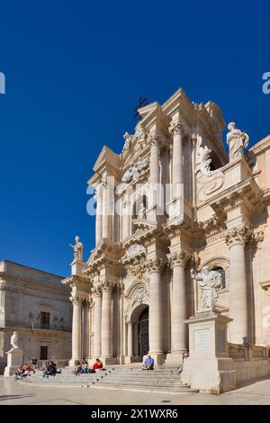 Kathedrale der Geburt der Heiligen Maria. Insel Ortigia. Syrakus. Sizilien Stockfoto