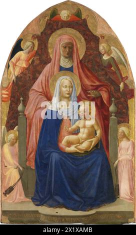 Masaccio - ( 1401 – Sommer 1428) geboren Tommaso di Ser Giovanni di Simone, Florentiner Künstler, der als erster großer italienischer Maler der Quattrocento-Zeit der italienischen Renaissance gilt. 1424: Sant'Anna Metterza Stockfoto