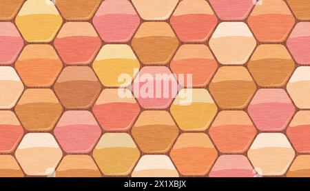 Nahtloses geometrisches Muster mit Honig. Süßes nahtloses Muster mit Honig. Abstrakte Textur wie Waben. Stockfoto