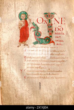 Bobbio Psalter - Psalterium 875 bis 899 in Italien--Lombardei--Mailand Stockfoto