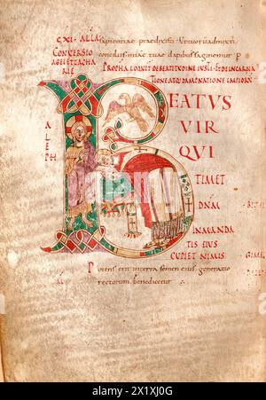 Bobbio Psalter - Psalterium 875 bis 899 in Italien--Lombardei--Mailand Stockfoto