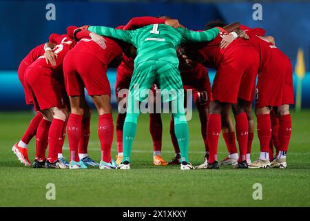 Bergamo, Italien. April 2024. Liverpoolspieler vor dem Fußballspiel der UEFA Europa League zwischen Atalanta BC und Liverpool im Gewiss Stadium in Bergamo - Italien - Donnerstag, 18. April 2024. Sport - Fußball . (Foto: Spada/LaPresse) Credit: LaPresse/Alamy Live News Stockfoto