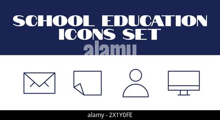 Schule Symbole Set Vektor Illustration Bildung Symbol Schüler Vektor Stock Vektor