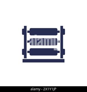 Symbol für Webmaschine auf weiß Stock Vektor