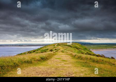 Sturmwolken drohen über Brean, Somerset Stockfoto