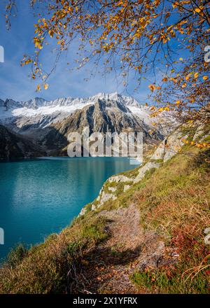 Blick auf den Damma-Gletscher; Schweiz, Kanton URI, Göscheneralp Stockfoto