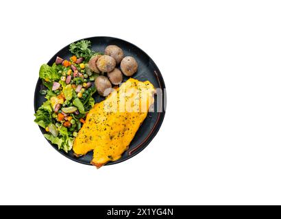 Gebratene Chirosa-Forelle in Zwiebelsauce - kolumbianisches Essen Stockfoto