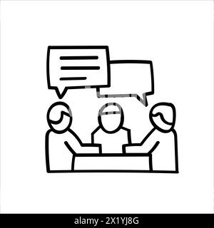 Flaches Symbol für Unterhaltung, Besprechungsvektor Stock Vektor