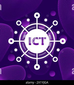 IKT, Informations- und Kommunikationstechnologie Stock Vektor