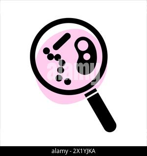 Symbol für Medizin, Gesundheitswesen, Lupe, Pathologie Stock Vektor