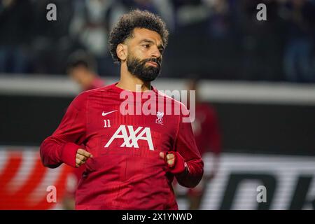 Bergamo, Italien. April 2024. Mohamed Salah, während Atalanta BC gegen Liverpool FC, Europa League, im Gewiss Stadium. Quelle: Alessio Morgese/Alessio Morgese/Emage/Alamy Live News Stockfoto