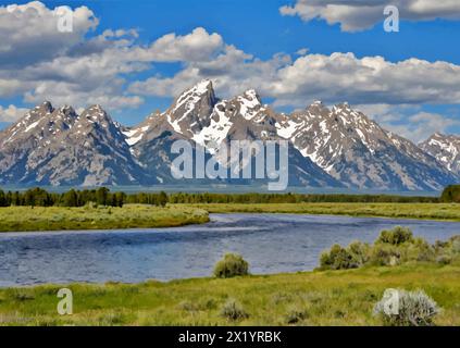 Grand Teton Nationalpark, Wyoming Stock Vektor