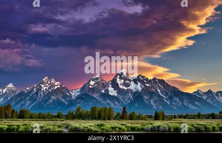 Grand Teton Nationalpark, Wyoming Stock Vektor