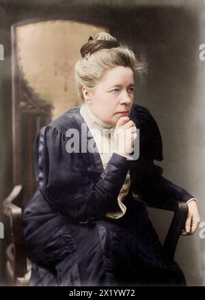 Porträt der Schriftstellerin Selma Lagerlöf. Jahr: 1907. Alter 49. Fotograf: Göteborg Aron Jonason. Stockfoto