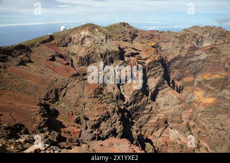 Astrophysikalische Observatorium Roque de Los Muchachos, Caldera de Taburiente National Park, La Palma, Kanarische Inseln, Spanien. Stockfoto