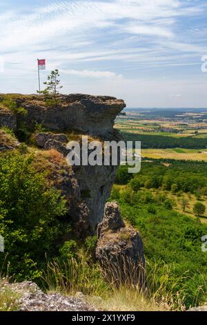 Der Staffelberg bei Bad Staffelstein, Bezirk Lichtenfels, Oberfranken, Franken, Bayern, Deutschland Stockfoto