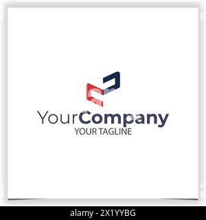 Vektor-Design-Vorlage mit eckigem Logo Stock Vektor