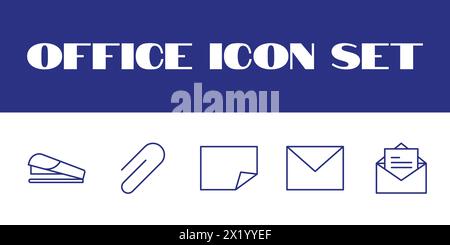 Line Office Symbole Set Vektor Office Business Illustration Symbole Set Stock Vektor