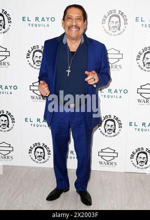 London, Großbritannien. April 2024. Danny Trejo nimmt an der VIP-Einführung von Trejos Tacos UK mit Danny Trejo im Trejo's Tacos in London Teil. Quelle: SOPA Images Limited/Alamy Live News Stockfoto