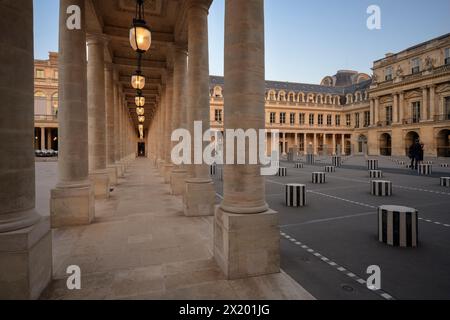 Kolonnaden im Palais Royal, Paris, Île-de-France, Frankreich, Europa Stockfoto
