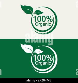 100 % organisches Vektor-Logo. Kann für Etiketten, Abzeichen, Druck, Flyer, Banner, Web, Element Infografik-Vektor Stock Vektor