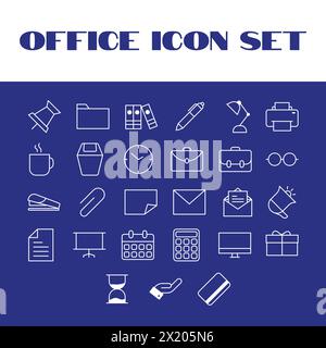 Line Office Symbole Set Vektor Office Business Illustration Symbole Set Stock Vektor