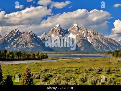 Grand Teton Nationalpark, Wyoming Stock Vektor