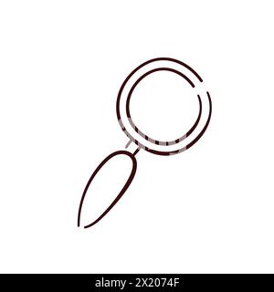 Lupensymbol im Doodle-Stil. Handgezeichnetes einfaches Design des Suchsymbols. Vektorillustration auf weißem Hintergrund isoliert. Stock Vektor