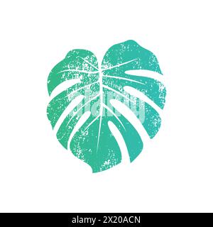 Monstera Leaf Grunge Vektor. Leaf-Symbol Stock Vektor