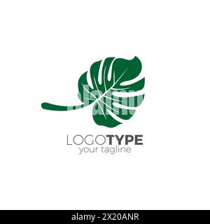 Monstera Leaf Logo-Design. Leaf Nature Logo Stock Vektor