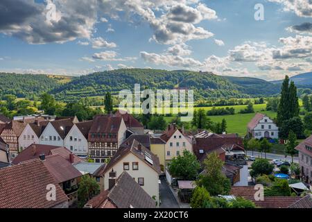 Historische Altstadt der Weinstadt Hammelburg, Bezirk Bad Kissingen, Unterfranken, Franken, Bayern, Deutschland Stockfoto