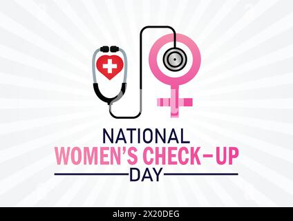 National Women's Check-up Day. Gesundheitskonzept. Vorlage für Hintergrund, Banner, Karte, Poster mit Textbeschriftung. Stock Vektor