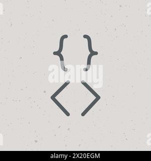 Symbolgruppe für Klammern. Geschweifte Klammern und gewinkelte Klammern. Abbildung des Rohteils-Vektors auf weißem Hintergrund isoliert. Stock Vektor