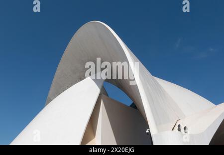 Santa Cruz de Teneriffa; Detail des kühnen Designs der Kongress- und Konzerthalle von Santiago Calatrava (* 1951) Teneriffa, Kanarische Inseln, Spanien Stockfoto