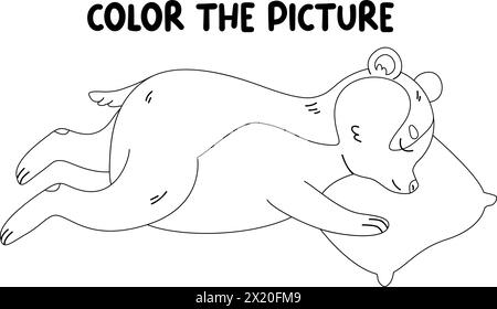 Kinder Malbuch Seite. badger isoliert auf weißem Hintergrund. Stock Vektor-Illustration in Doodle Line Stil Stock Vektor