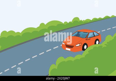 Vektor-Illustration des Fahrzeugs, das sich auf der Straße bewegt Stock Vektor