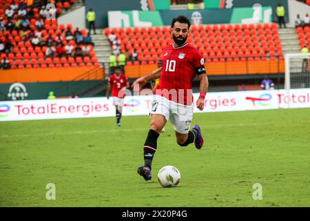 ABIDJAN, ELFENBEINKÜSTE - 14. JANUAR; Mohamed Salah von Ägypten während des TotalEnergies Caf Africa Cup of Nations (Afcon 2023) Spiel zwischen Ägypten und M. Stockfoto