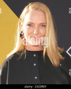 Los Angeles, USA. April 2024. UMA Thurman kommt am Donnerstag, den 18. April 2024, zur Eröffnung des TCM Classic Film Festivals 2024 im TCL Chinese Theatre in Hollywood, CA. (Foto: Sthanlee B. Mirador/SIPA USA) Credit: SIPA USA/Alamy Live News Stockfoto