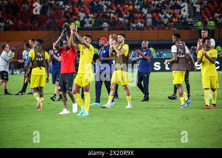 ABIDJAN, ELFENBEINKÜSTE - 14. JANUAR; Mosambik beim TotalEnergies Caf Africa Cup of Nations (Afcon 2023) Spiel zwischen Ägypten und Mosambik AT Stockfoto