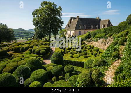 Buchsbaumgarten, Les Jardins de Marqueyssac, Vezac, Dordogne, Périgord, Département Dordogne, Region Nouvelle-Aquitaine, Frankreich Stockfoto